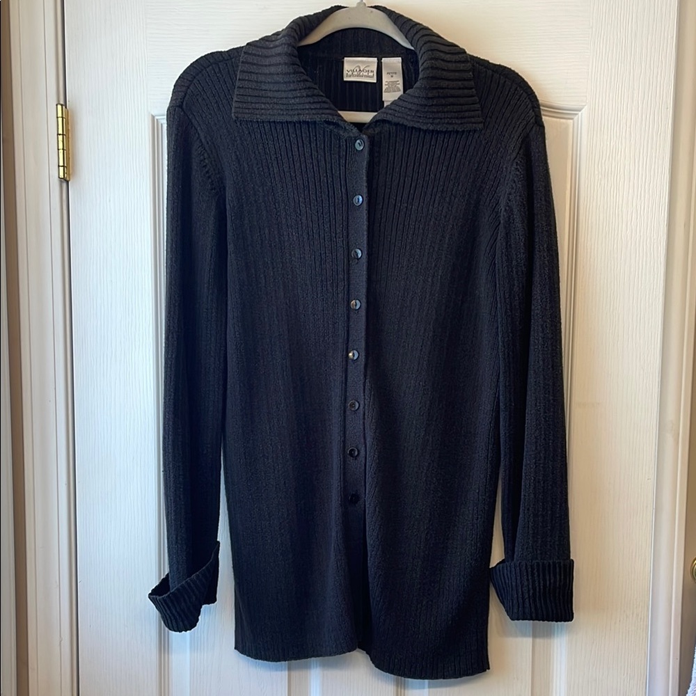 Liz Claiborne Black Knit Cardigan Sweater